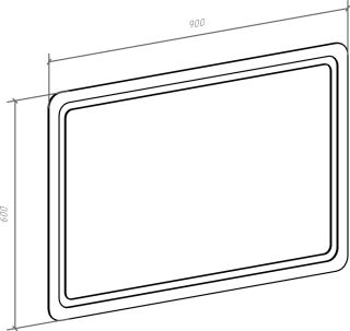 Зеркало с подсветкой Bellezza Альдо 90см белый 00000007001